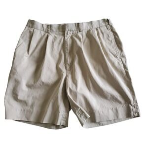 Masters Collection‎ Pleated Khaki Golf Shorts Mens 34 Cotton Embroidered Logo